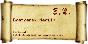 Bratranek Martin névjegykártya